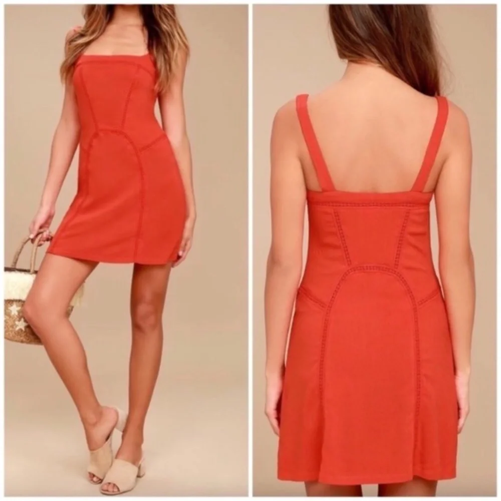 INTIMATELY FREE PEOPLE Beyond Me Red Mini‎ Dress
